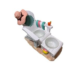 Yankee Candle Beach Day Chair Double Tea Light Holder Vacation Lake Decor Disc